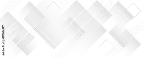 Modern and minimal concept white and gray abstract square pattern background. Elegant  geometric background with copy space template design for business, presentation, banner.
