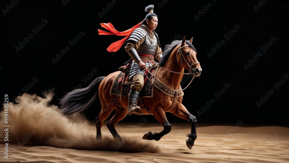 Fototapeta premium horse and rider on horse