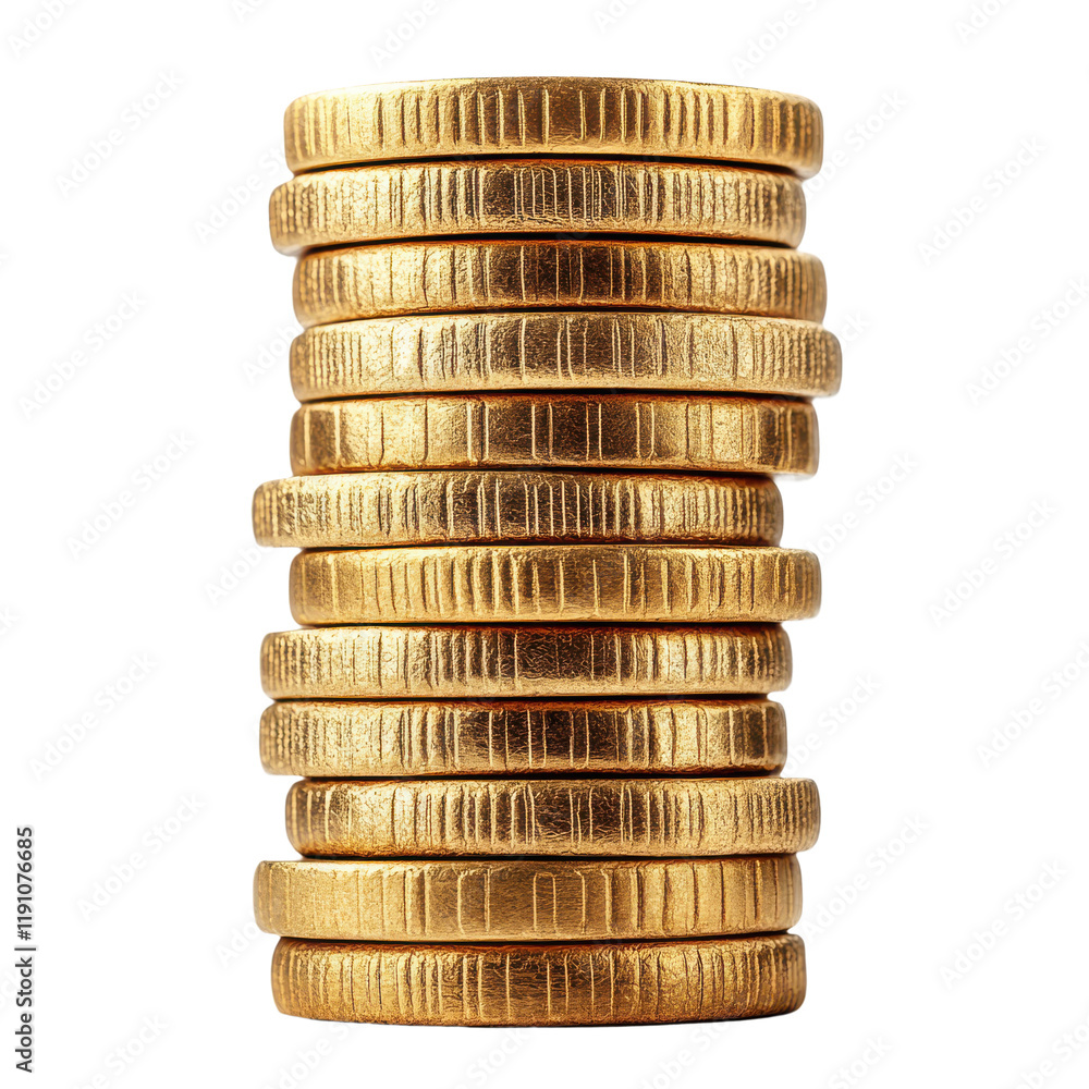 Stack of Shiny Gold Coins Isolated on PNG Background Stack of Shiny Gold Coins Isolated on PNG Background