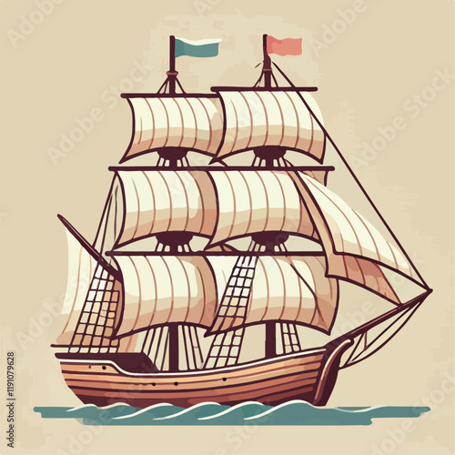 ship on a white background
