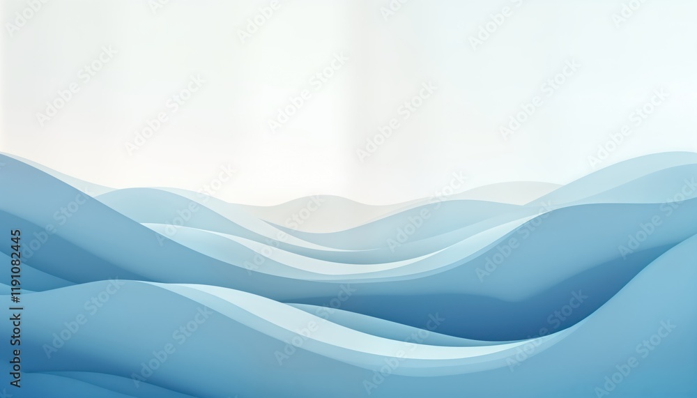 Abstract waves in serene blue colors evoke peaceful ocean. Serene water pattern creates calm atmosphere. Smooth curves, gentle slopes of waves create soothing visual experience. Ideal for backgrounds Abstract waves in serene blue colors evoke peaceful ocean. Serene water pattern creates calm atmosphere. Smooth curves, gentle slopes of waves create soothing visual experience. Ideal for backgrounds