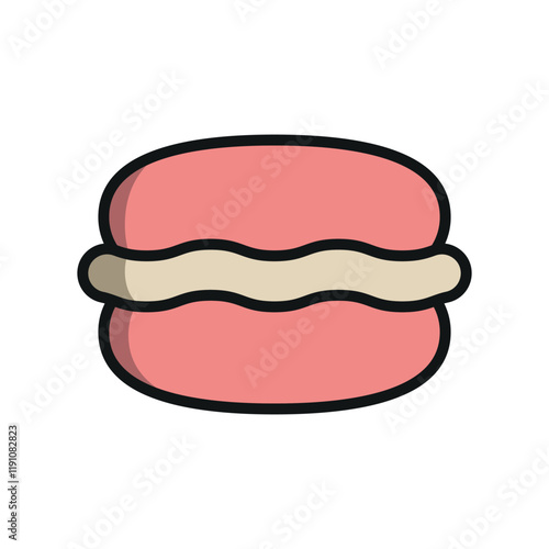 Macaron food icon with a vibrant and playful look, perfect for capturing attention in candy, party, or lifestyle-related projects