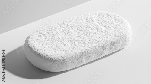 Abstract White Shape on Minimalist Surface with Soft Lighting