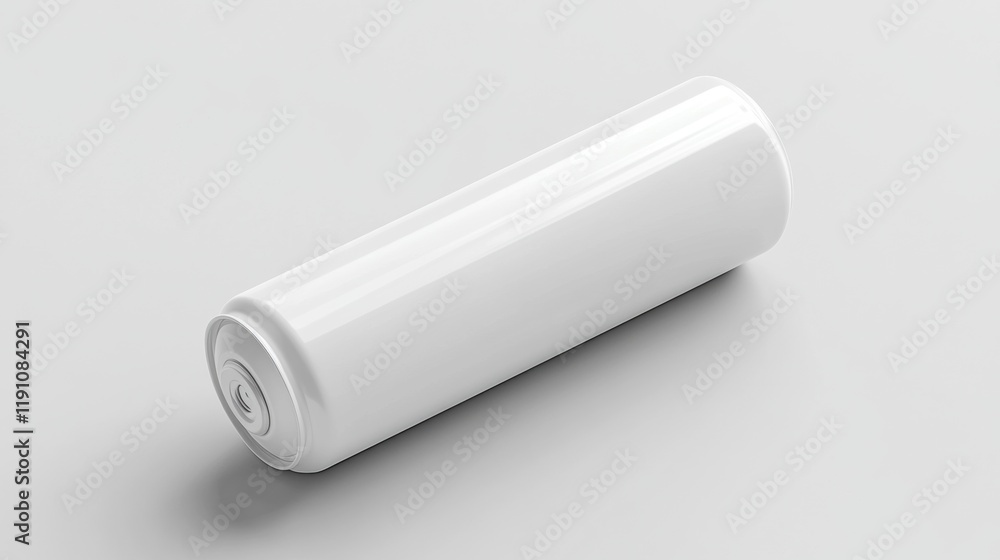 Simple White Cylinder on Light Gray Surface for Creative Projects Simple White Cylinder on Light Gray Surface for Creative Projects