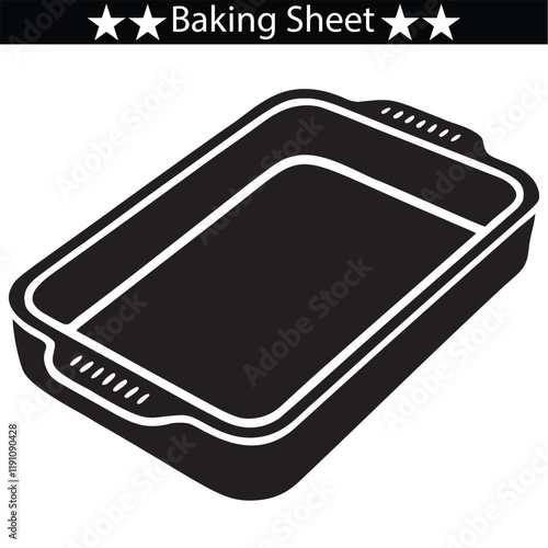 Baking sheet silhouette vector illustration