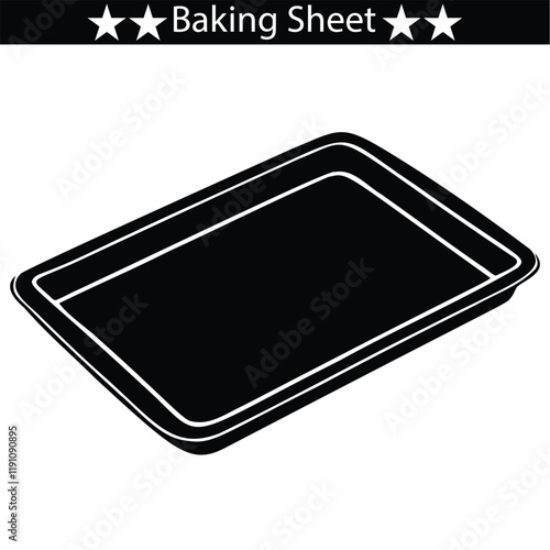 Baking sheet silhouette vector illustration
