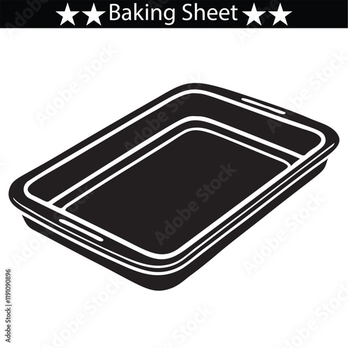 Baking sheet silhouette vector illustration