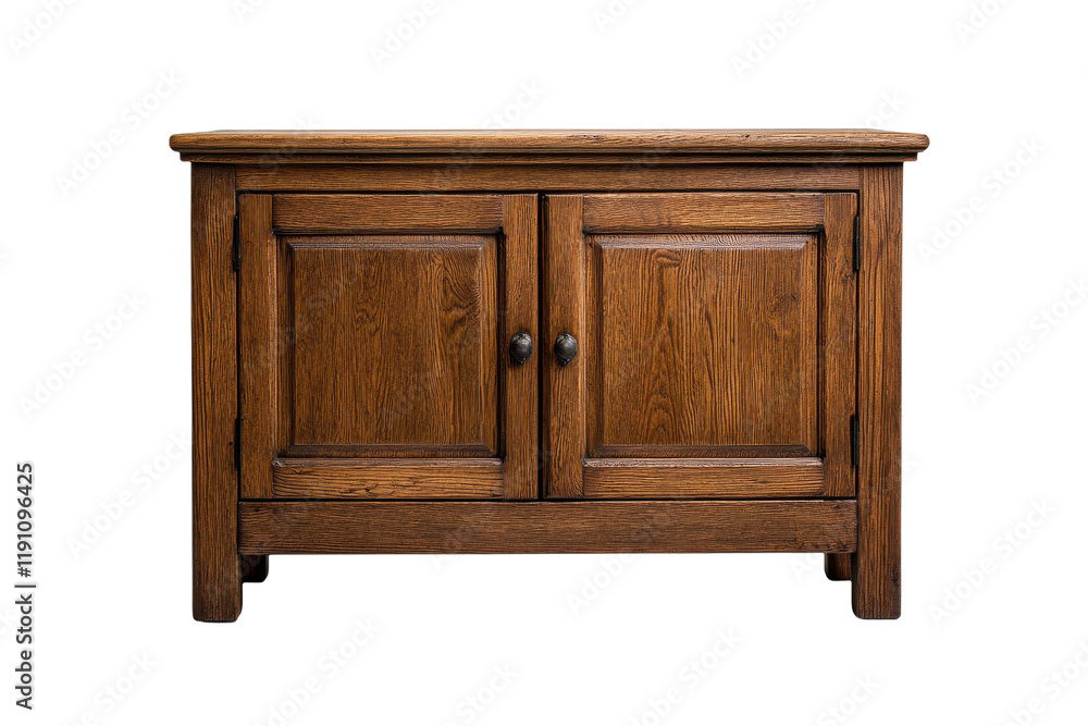 Rustic Wooden Cabinet with Double Doors Isolated on png Background Rustic Wooden Cabinet with Double Doors Isolated on png Background