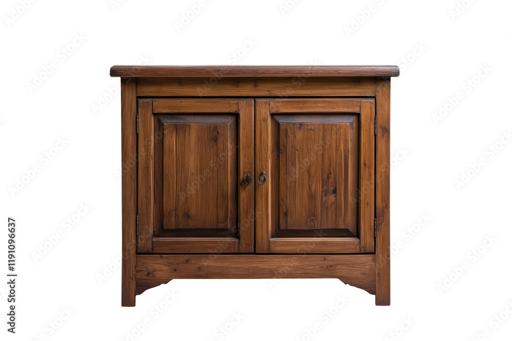 Rustic Wooden Cabinet with Double Doors Isolated on png Background Rustic Wooden Cabinet with Double Doors Isolated on png Background