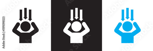 social pressure icon. isolated on white and black background. vector illustration. EPS 10