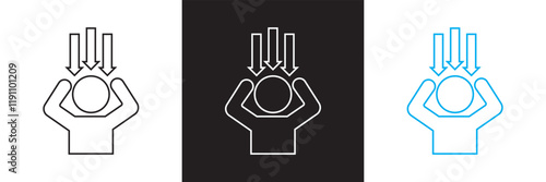 social pressure line icon. isolated on white and black background. vector illustration. EPS 10