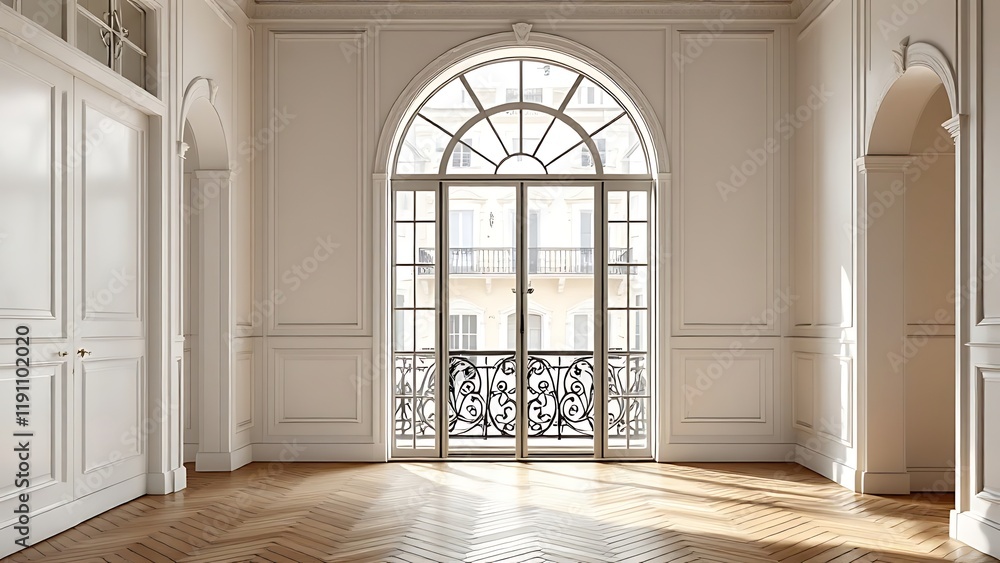 Detail of a blank wall inside a Parisian bourgeois building. Detail of a blank wall inside a Parisian bourgeois building.