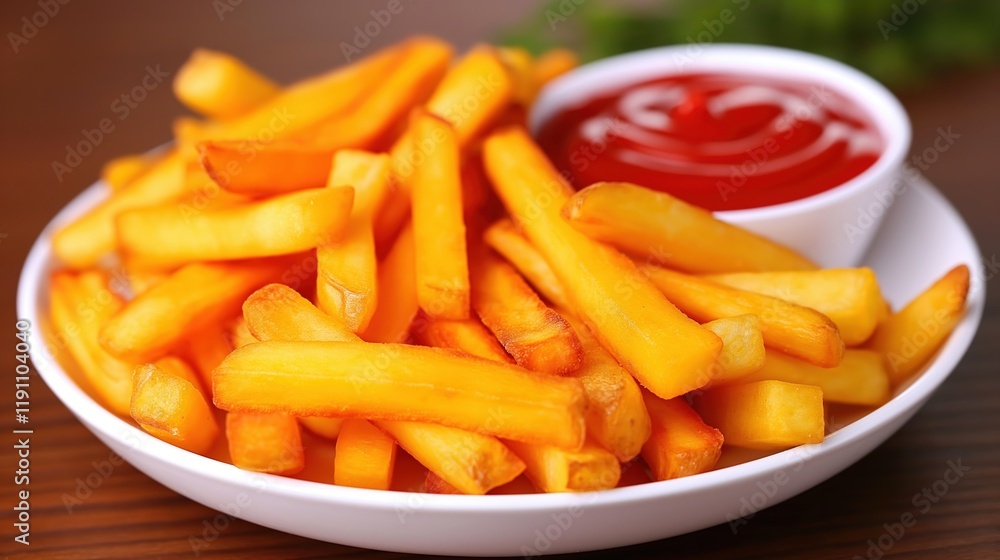 Crispy French Fries with Ketchup Crispy French Fries with Ketchup