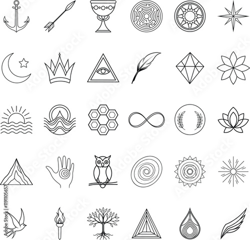 Sacred Geometry Symbols Alchemy, Astrology, and Mystical Icons