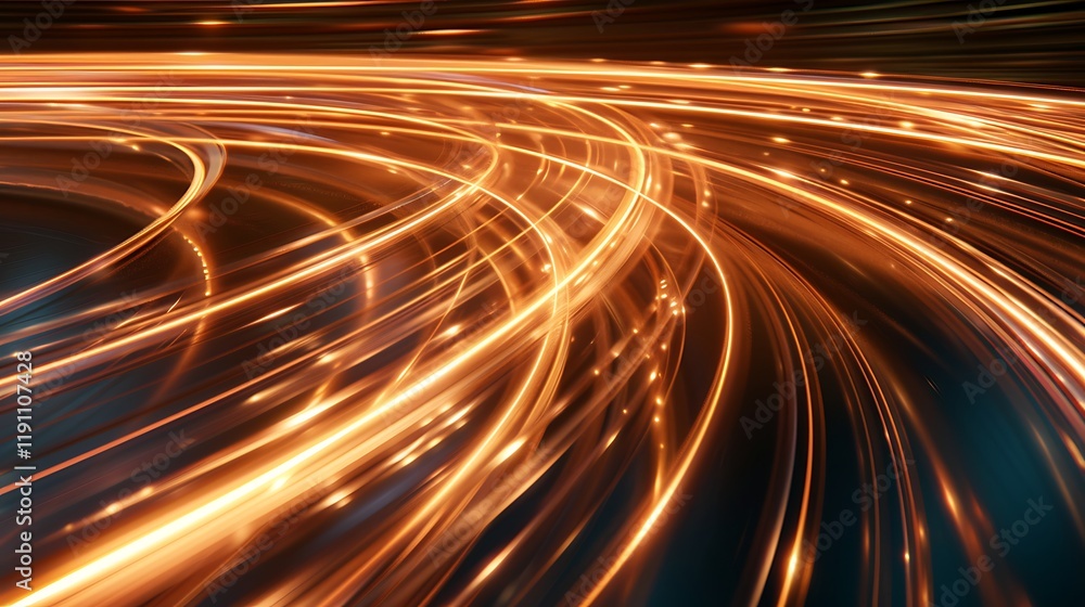 Abstract light trails in warm orange and gold tones. Dynamic streaks suggest speed, motion, and connection. Ideal for technology and speed-related themes.
Abstract light trails in warm orange and gold tones. Dynamic streaks suggest speed, motion, and connection. Ideal for technology and speed-related themes.
