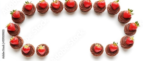 Valentine's day treats chocolate cupcakes & strawberries photo