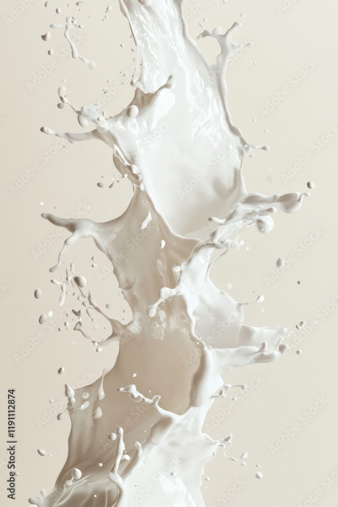 Dynamic splash of white liquid against a minimalist background. Dynamic splash of white liquid against a minimalist background.