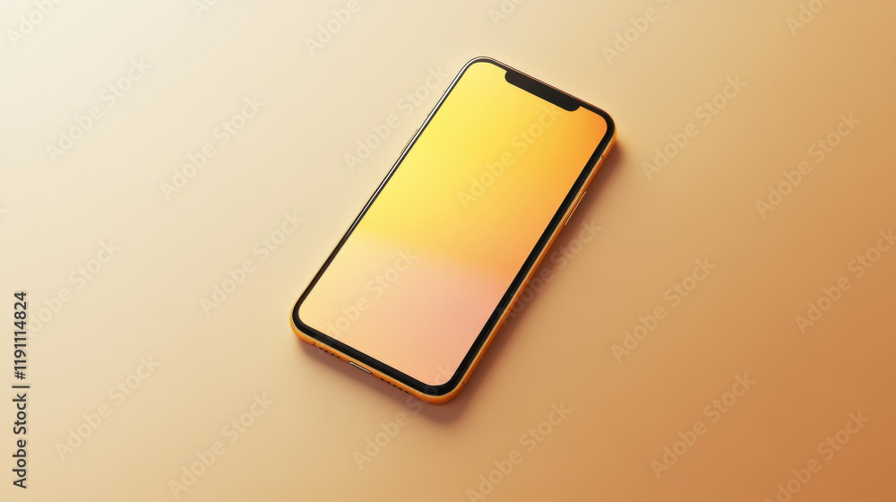 Sleek smartphone on a vibrant gradient background. Sleek smartphone on a vibrant gradient background.