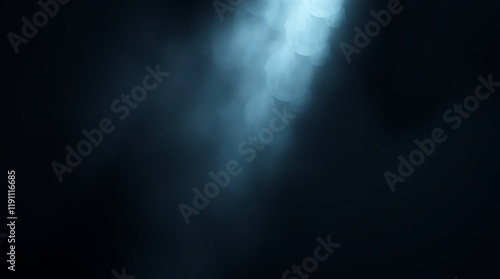 Abstract background with minimal elements volumetric lighting eerie creepy atmosphere dark tones unsettling details visible light beams through dust or fog photo