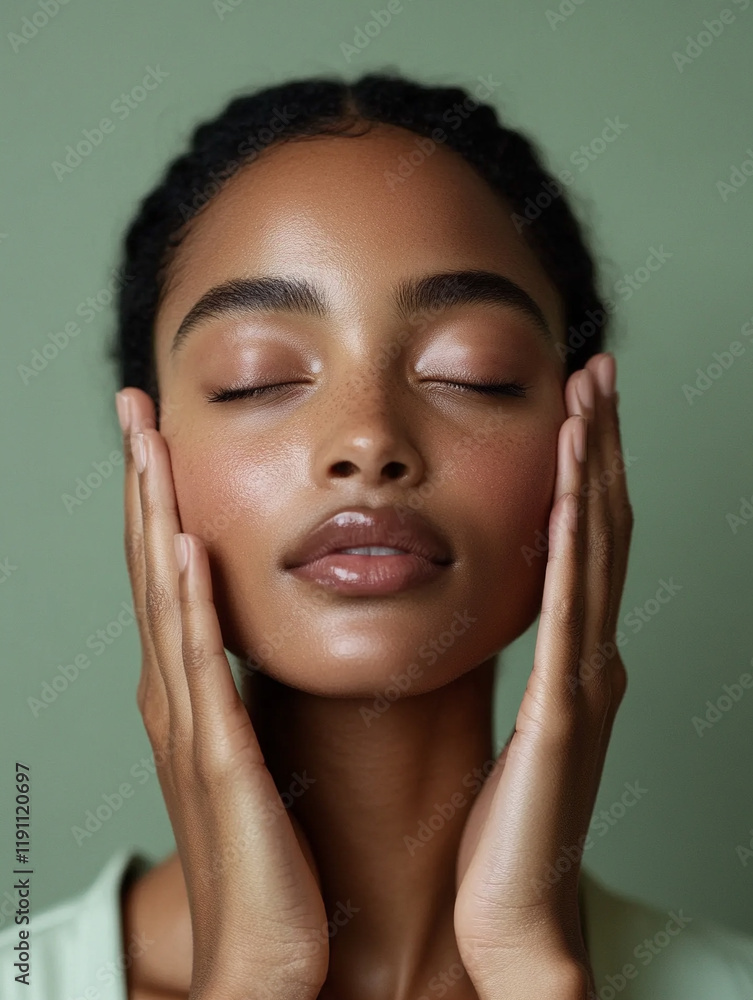 Close up portrait of a woman showcasing natural beauty Close up portrait of a woman showcasing natural beauty
