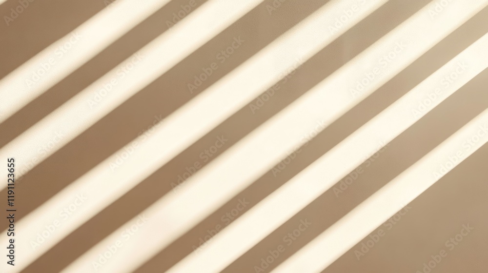 Obraz premium Diagonal sunlight shadows on wall, interior design, background texture