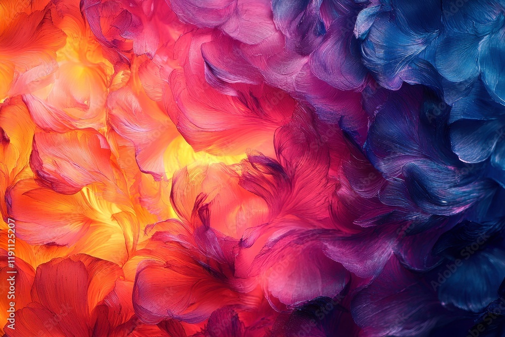 custom made wallpaper toronto digitalVibrant Abstract Floral Texture with Mixed Colors of Orange, Pink, Purple, and Blue Creating a Lively and Energetic Background Design for Creative Projects