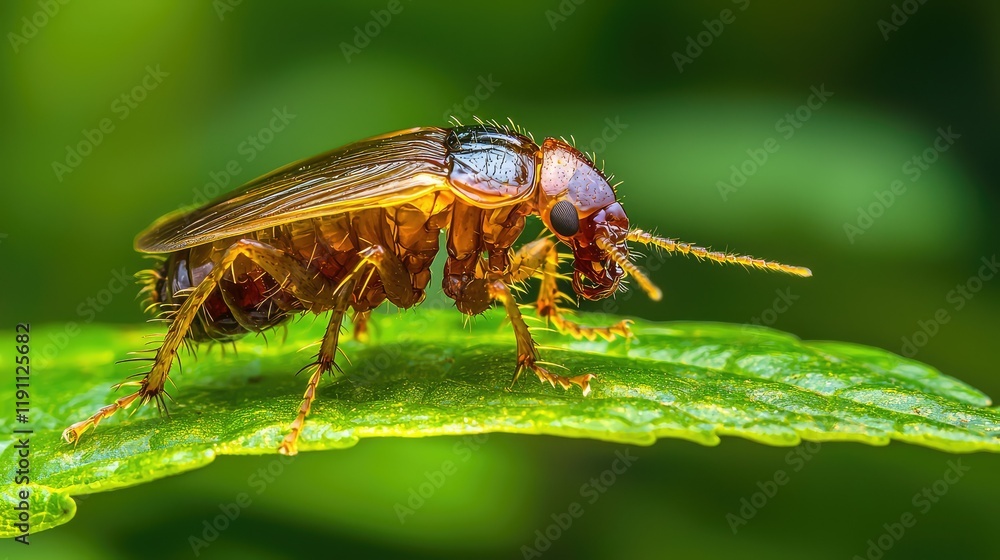 Close-up View of Insect on Leaf in Natural Environment Close-up View of Insect on Leaf in Natural Environment