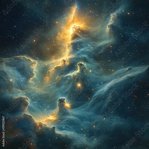 Wallpaper Mural Cosmic nebula, glowing gas, distant stars. Torontodigital.ca