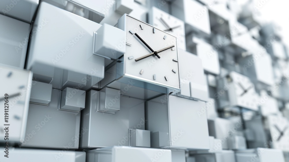 Obraz premium Procrastination: The habit of putting off important tasks, causing stress, anxiety, and missed opportunities as deadlines approach and pressure builds. 