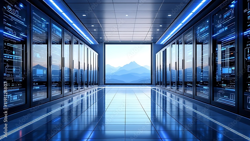 AI generated illustrations in data center data room AI generated illustrations in data center data room