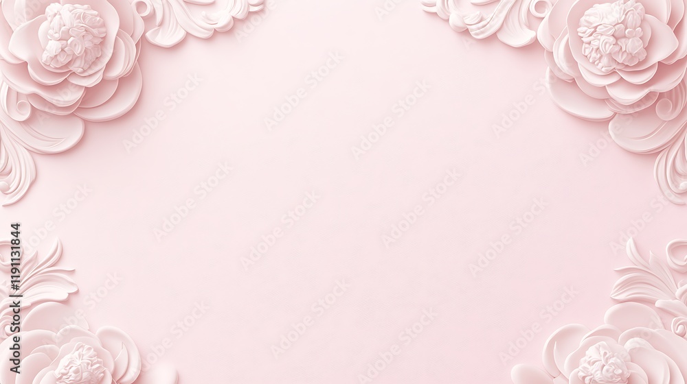 Pink Floral Frame Background Design Elegant Decor Pink Floral Frame Background Design Elegant Decor