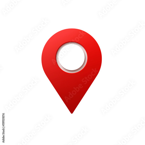  red location pin icon, transparent  background, png