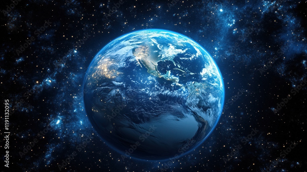 A stunning view of Earth from space. A stunning view of Earth from space.