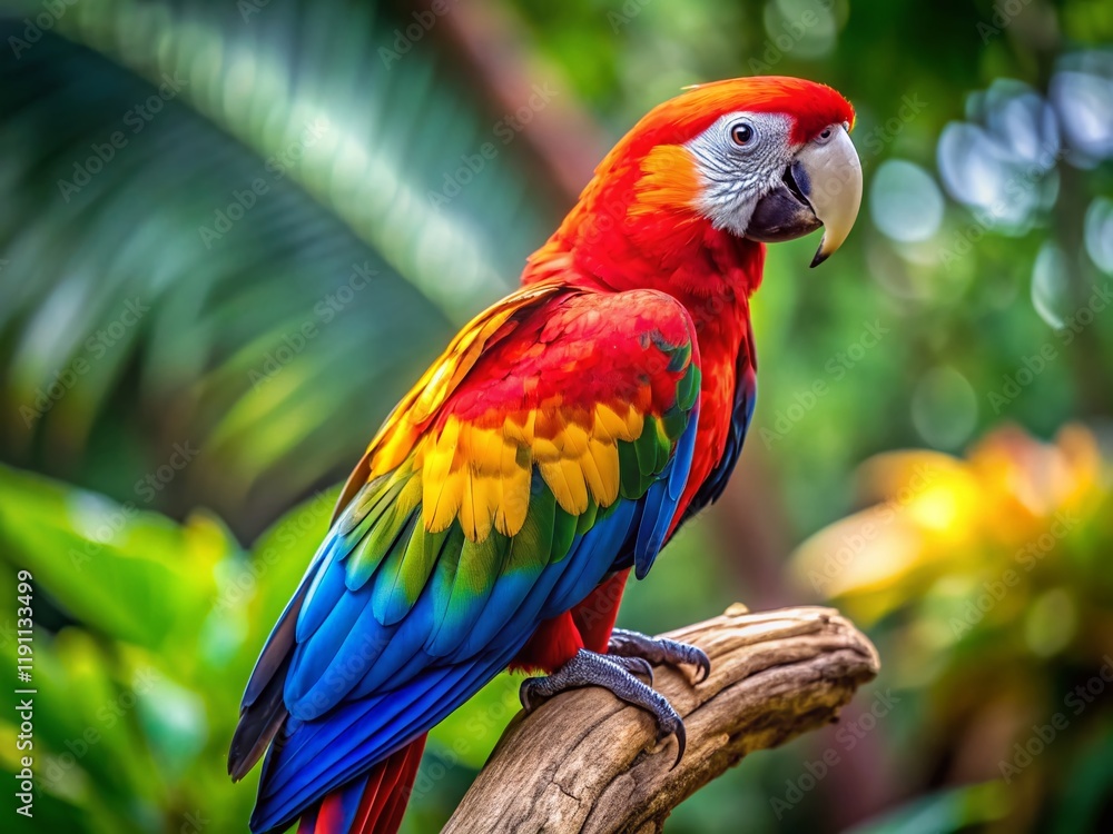 Vibrant Colorful Parrot Bird Candid Photography Stock Photo