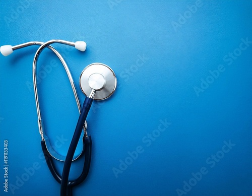 Generated image Stethoscope on blue background. Medical background. Doctor equipment