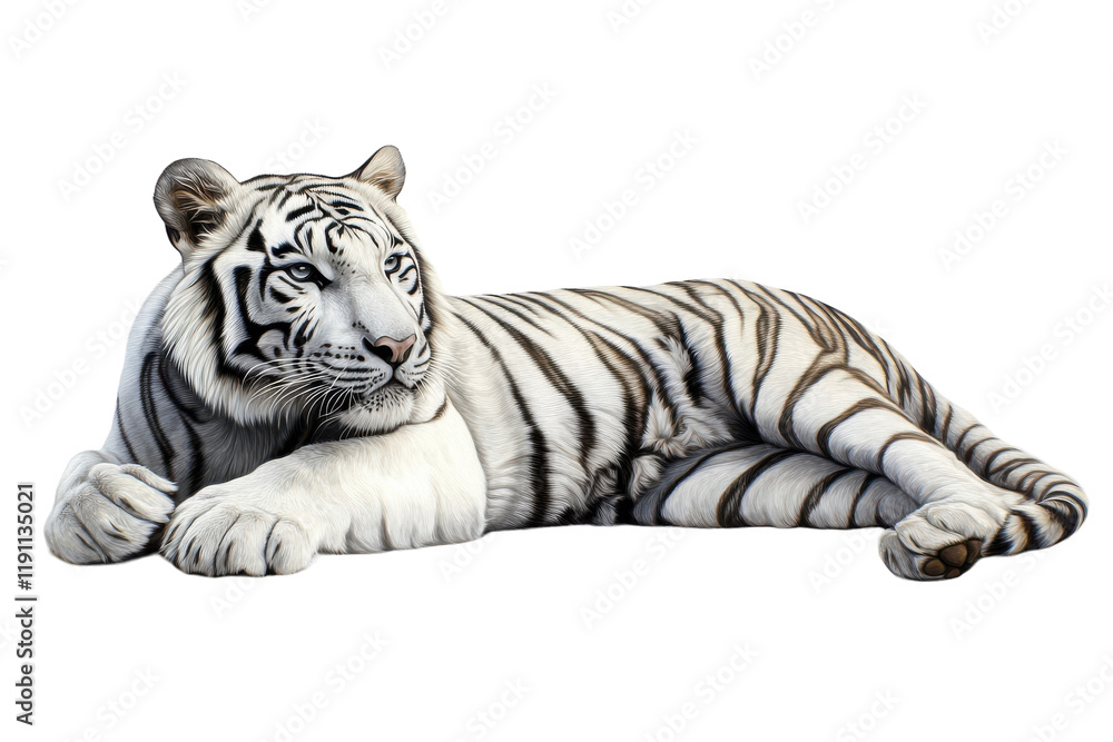 Naklejka premium Rare White Tiger in a Natural Habitat