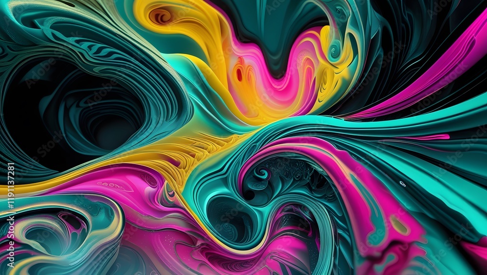 Swirling Abstract Patterns with Vivid Colors on a Dark Canvas for Bold Digital Designs Swirling Abstract Patterns with Vivid Colors on a Dark Canvas for Bold Digital Designs