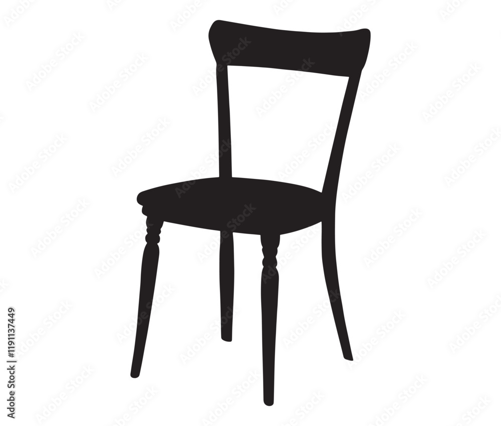 Fototapeta premium Chair isolated on white background, Silhouette chair design