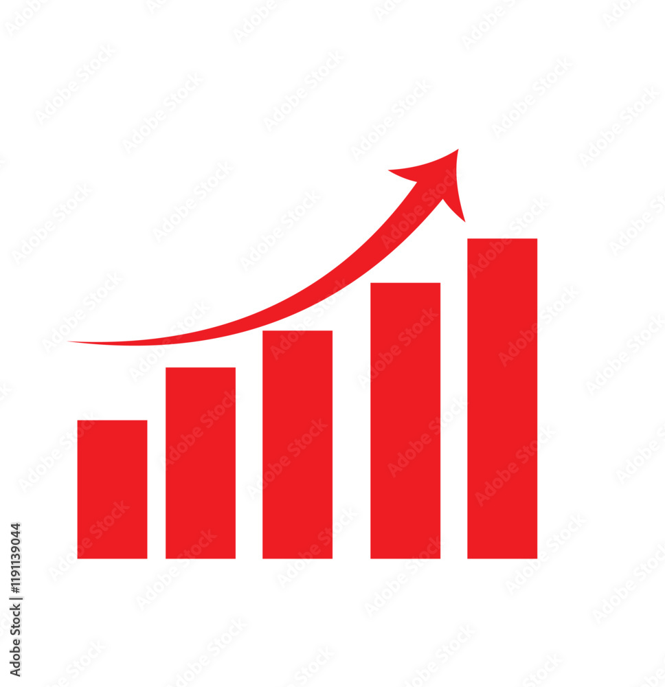 Increasing stocks icon vector . Increasing stocks icon vector .
