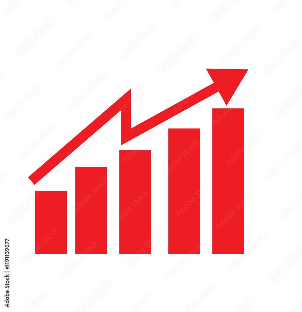 Increasing stocks icon vector . Increasing stocks icon vector .