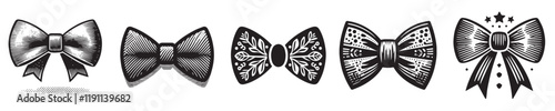Vector collection of bow tie silhouettes for parties