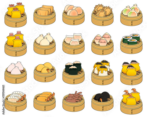 Dim sum Menu Illustration Pack