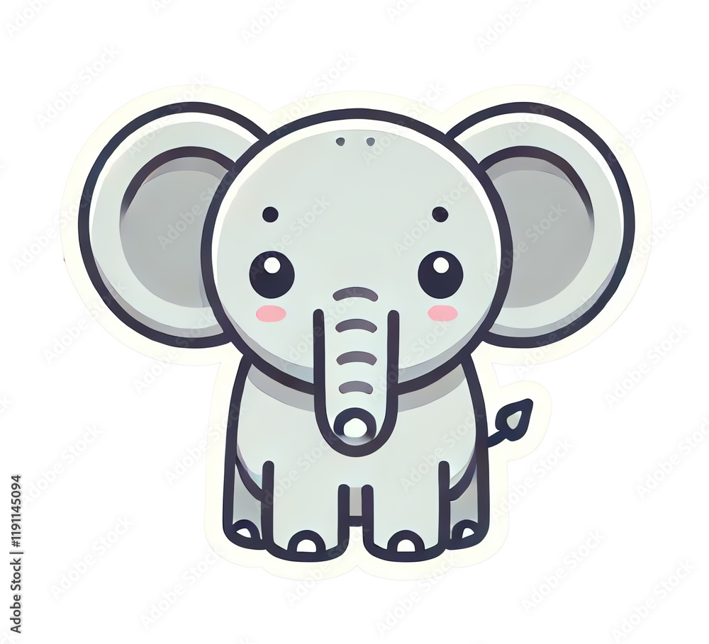 Fototapeta premium A simple, cartoon-style illustration of a cute elephant