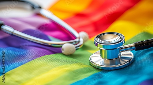 Wallpaper Mural Stethoscope on LGBTQ+ Pride Flag Healthcare Equality and Diversity Torontodigital.ca