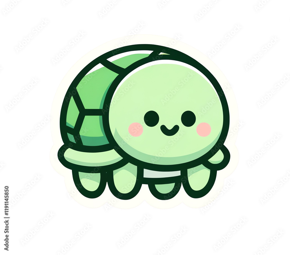 Fototapeta premium A simple, cartoon-style illustration of a cute turtle