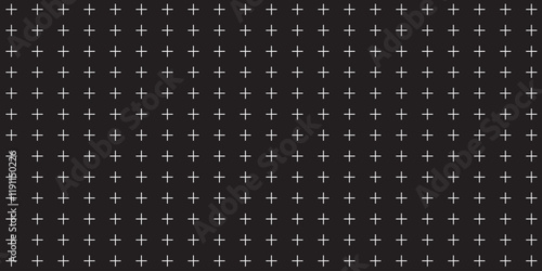 Crosses - pluses diagonally distributed simple minimalist decorative geometrical vector pattern