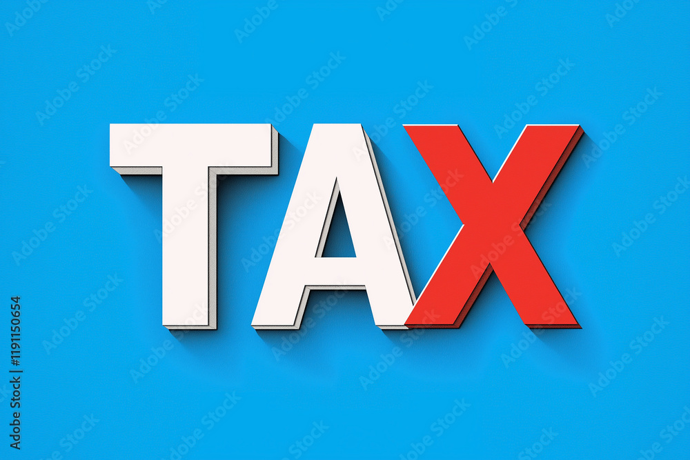 Fototapeta premium Tax and taxation. A modern 3D 