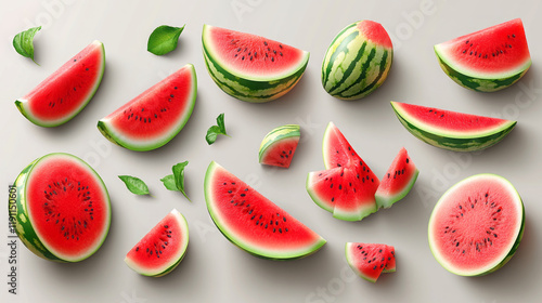 watermelon slices as refreshing summer fruit in vibrant photography with textures and colors creating a vivid food composition perfect for capturing the essence of juicy ripe freshness