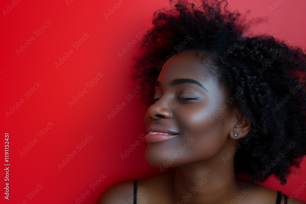 Fototapeta premium Young Woman in Love Holding a Heart and Radiating Affection and Confidence on Valentine's Day Studio Background