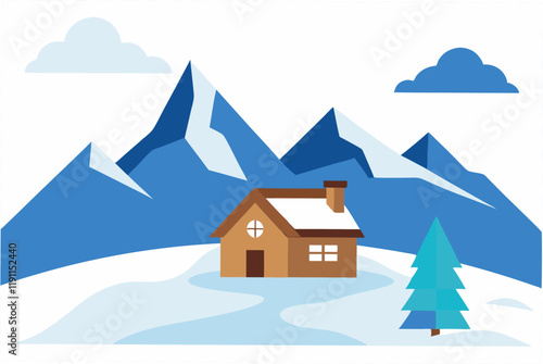 winter landscape with house